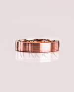 Delicate 14K Rose Gold Engagement Band-Hidden Round Lab Grown & Moissanite Diamond