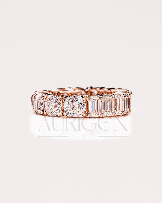 Cushion and Emerald Cut Full Eternity Band - Lab Grown & Moissanite Diamond
