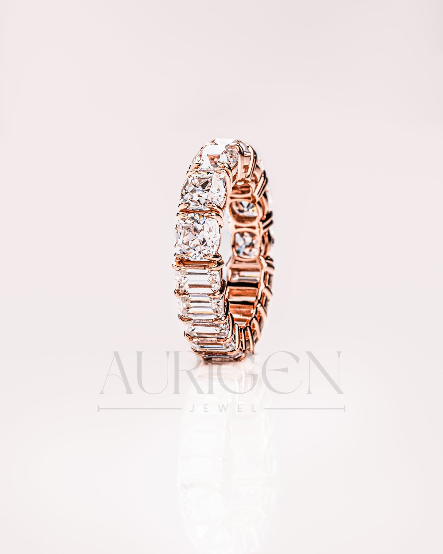 Cushion and Emerald Cut Full Eternity Band - Lab Grown & Moissanite Diamond