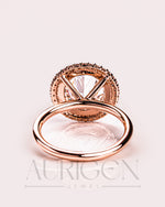 Brilliant Round Cut Moissanite and Lab Grown Diamond Bezel Setting Ring With Halo