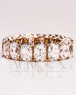 Luxurious Elongated Cushion Moissanite & Leb Diamond Full Eternity Band in 14K Solid Gold