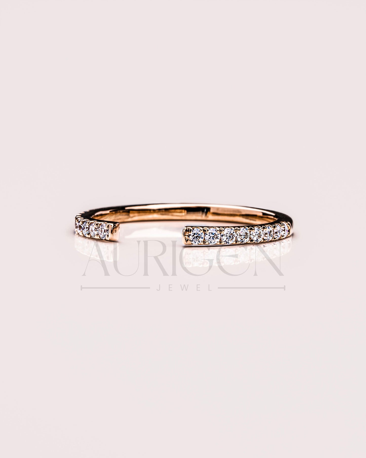 Fancy Round Cut Pave Set Engagement Band-Lab Grown and Moissanite Diamond