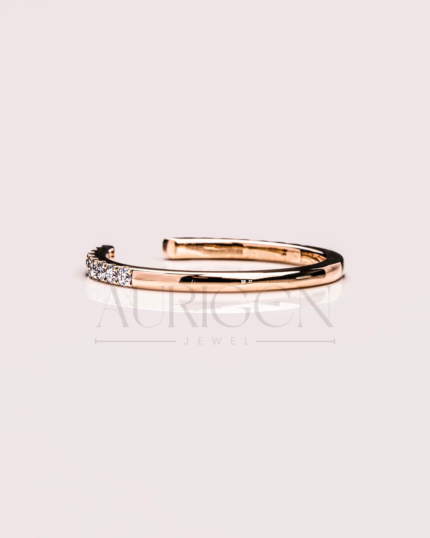 Fancy Round Cut Pave Set Engagement Band-Lab Grown and Moissanite Diamond