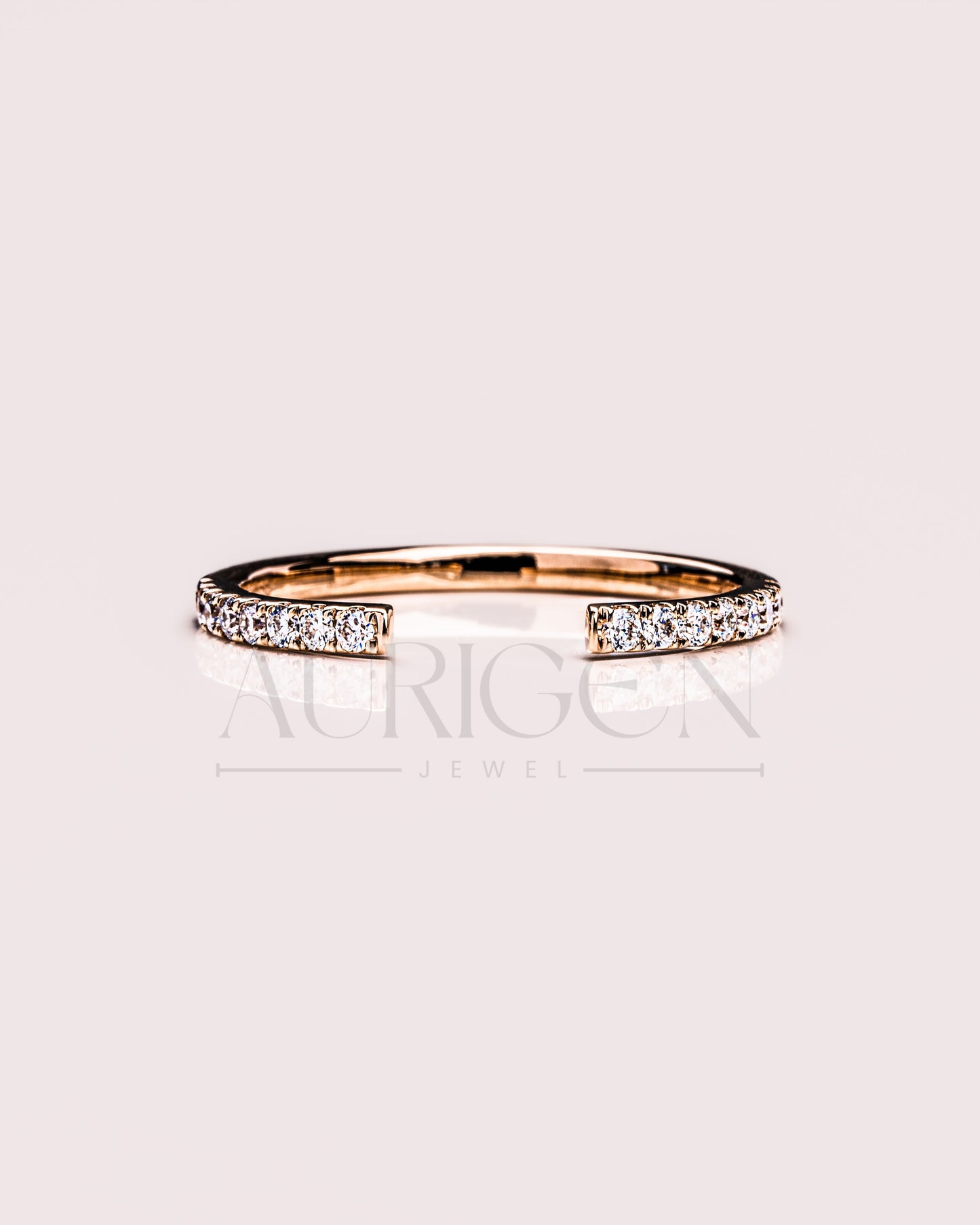 Fancy Round Cut Pave Set Engagement Band-Lab Grown and Moissanite Diamond