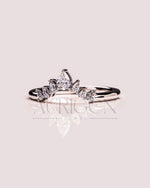 The Modern Pear Cut Moissanite and Lab Grown Diamond in 925 Sterling Silver