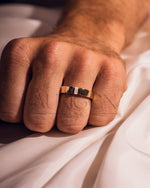 Solitaire Baguette Cut Moissanite and Lab Grown Diamond Band in 14K Rose Gold