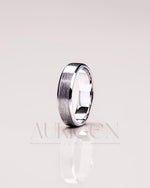 14K White Gold Wedding Band Brushed Modern Men’s Band