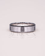 14K White Gold Wedding Band Brushed Modern Men’s Band