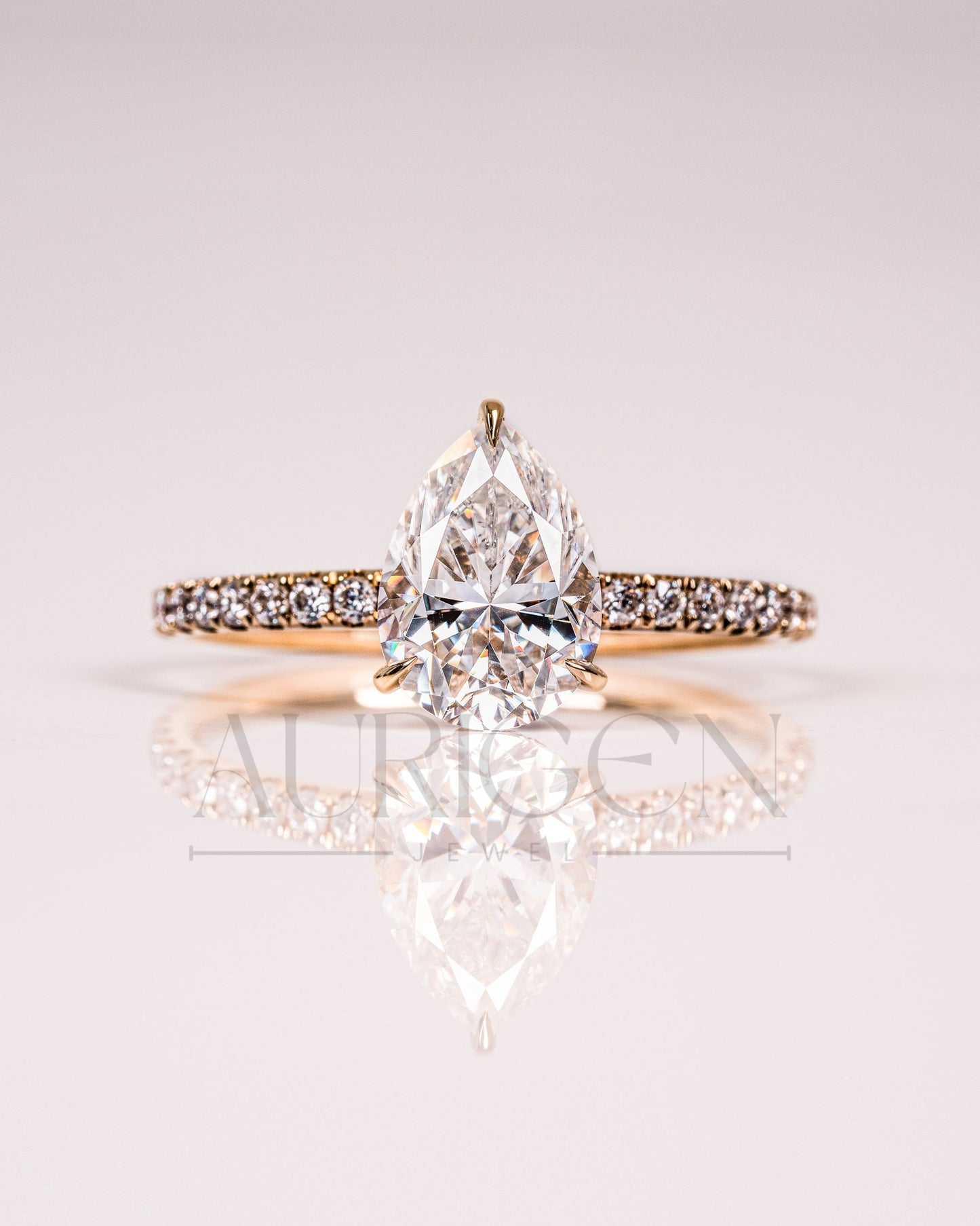 New Arrival Pear Cut Engagement Ring - Lab Grown and Moissanite Diamond