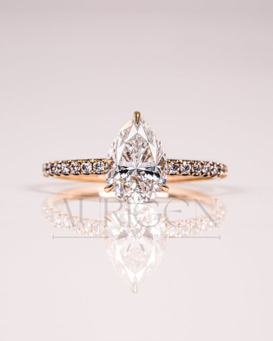 New Arrival Pear Cut Engagement Ring - Lab Grown and Moissanite Diamond