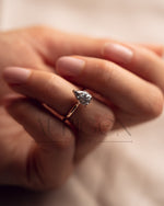 Handcrafted Pear Cut Moissanite and Lab Grown Diamond Engagement Ring