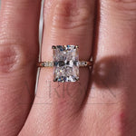 Sparkling 14K Solid Gold Radiant Cut Moissanite and Lab Grown Diamond Ring