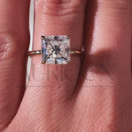 Timeless Sparkle: Princess Cut Moissanite and Lab Grown Diamond Ring