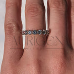 Round Moissanite & Leb Grown Diamond Eternity Band in 14K Solid Gold