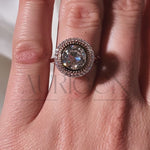 Brilliant Round Cut Moissanite and Lab Grown Diamond Bezel Setting Ring With Halo