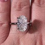 Sparkling Oval Cut Moissanite and Lab Grown Engagement Ring-14K Solid Gold