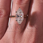 Timeless Marquise Cut Moissanite and Lab Grown Diamond Ring