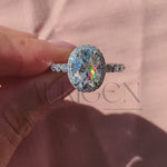 Sparkling Lab Grown and Moissanite Diamond Oval Cut Brilliant Halo Ring