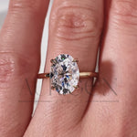 Oval Brilliant Cut Lab Grown and Moissanite Diamond Ring with 4-Prong Setting