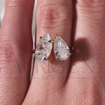 Marquise & Crushed Ice Pear Toi Et Moi Engagement Ring Two-Stone Ring 14K Solid Gold Ring