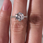 Stunning Hexagon Cut Moissanite and Lab Grown Diamond Engagement Ring in Solid Gold