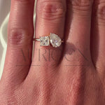 Toi Et Moi Princess and Pear Cut Moissanite & Lab Grown Diamond Engagement Ring