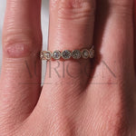 Elegant 14K Rose Gold Unique Bezel Set Round Cut Lab Grown & Moissanite Diamond Band