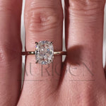 Elongated Cushion Cut Moissanite and Lab Grown Diamond Ring