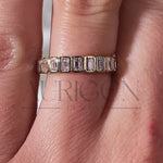 14K Solid Gold Emerald Cut Moissanite & Leb Full Eternity Unique Band