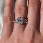 Best 14K Solid Gold Oval Cut Moissanite and Lab Grown Diamond Ring