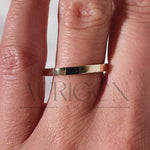 Unisex Plain 14K Solid Gold Wedding Band