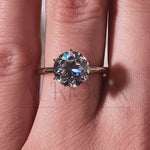 Classic Round Cut Solitaire Ring in 14K Solid Gold-Lab Grown and Moissanite Diamond