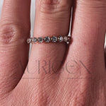 Round Moissanite & Leb Diamond Half Eternity Band 14K Rose Gold
