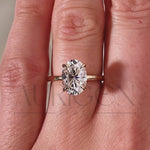 Oval Brilliant Diamond Solitaire Ring in 14k Solid Gold Moissanite and Leb Diamond Ring
