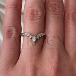 The Modern Pear Cut Moissanite and Lab Grown Diamond in 925 Sterling Silver